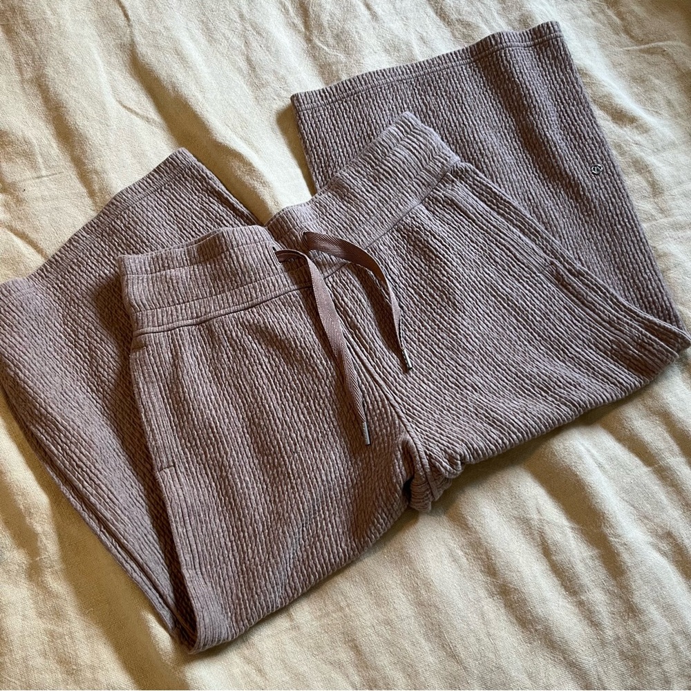 Lululemon Retreat Yourself Soft Cozy Wide Crop Pant Sand Beige 4 - Picture 5 of 8